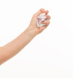 © serhii - hand holding crumpled paper on white background isolated
