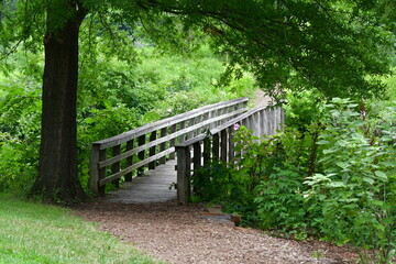 Sticker - Wooden Bridge in a Park