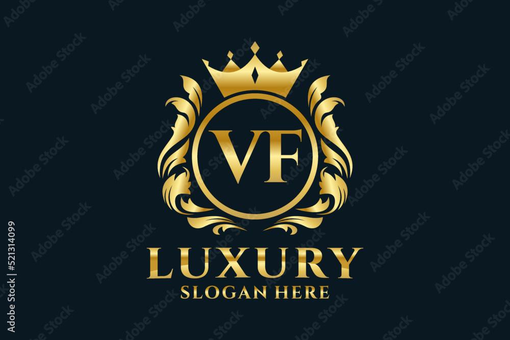 Initial VF Letter Royal Luxury Logo template in vector art for ...