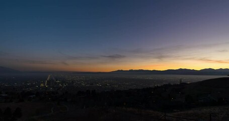 Wall Mural - Lockdown Time Lapse Scenic View Of City Against Sky During Sunset - Salt Lake City, Utah