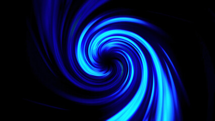 Wall Mural - neon funnel with colorful twisting rays, seamless loop. motion. curved bright lines on a black backg