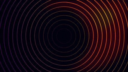 Wall Mural - spreading circles on dark background. motion. hypnotic animation with expanding circles from center.