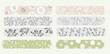 Set of Floral leaves Washi Tape illustration