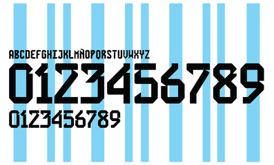 Poster - font vector team 2022 kit sport style font. football style font with lines and points inside. sports style letters and numbers for soccer team, argentina font