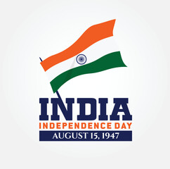 Wall Mural - New Delhi, India - August 15, 2022: India Independence Day. Vector Logo.