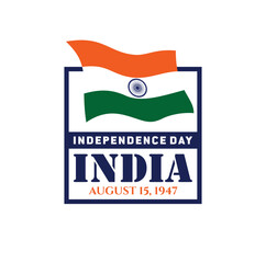 Wall Mural - New Delhi, India - August 15, 2022: India Independence Day. Vector Logo.