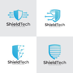 set of shield logo vector design template