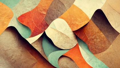 Wall Mural - Abstract Neo Memphis style background with grainy texture. Trendy contemporary design. Digital art.