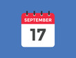 september 17 calendar reminder. 17th september daily calendar icon template. Vector illustration 
