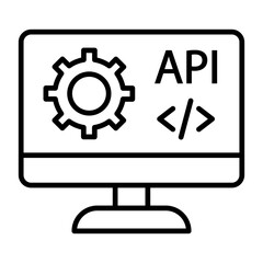 Wall Mural - Web API Line Icon