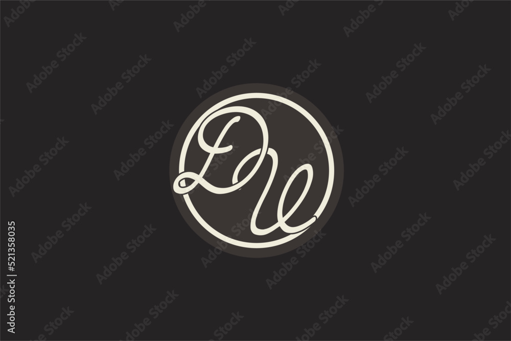 Initial letter DV monogram logo with simple and creative cirle line ...