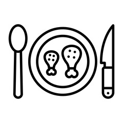 Poster - Dinner Line Icon