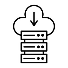 Wall Mural - Cloud Database Line Icon