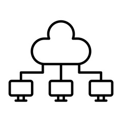 Wall Mural - Cloud Computing Line Icon