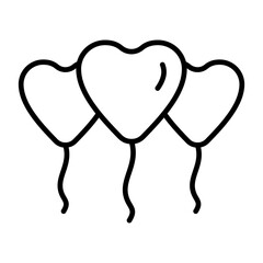 Poster - Wedding Balloon Line Icon