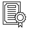 Certificate Line Icon