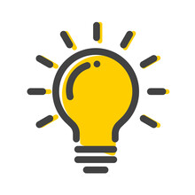 Idea Light Bulb Icon Vector Illustration Logo Clipart
