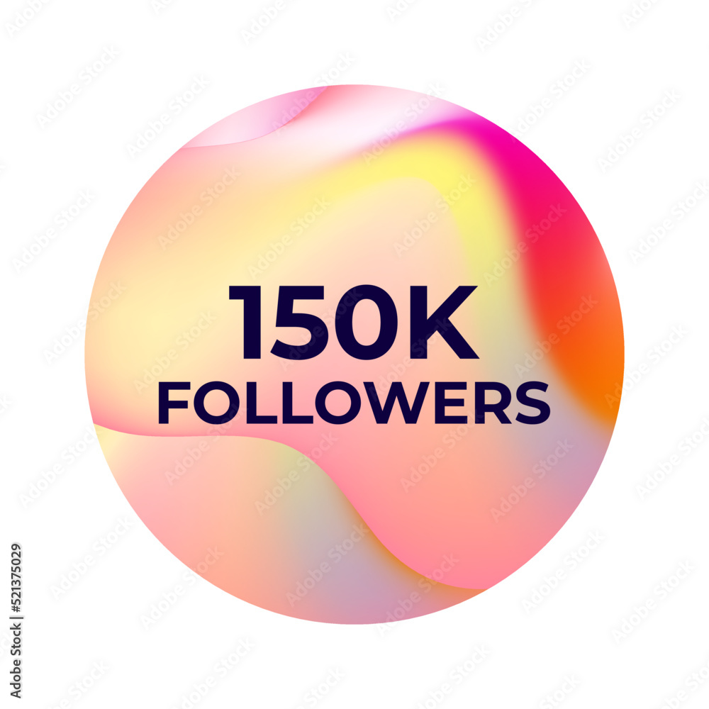 THANK YOU 150K FOLLOWERS CELEBRATION TEMPLATE DESIGN WITH GRADIENT ...