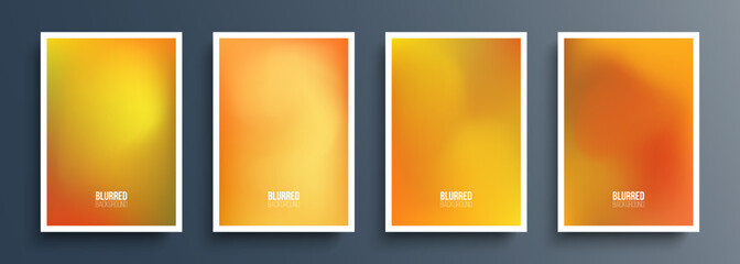 Aufkleber - Autumn color blurred backgrounds with soft color gradient for your fall season creative graphic design. Vector illustration.