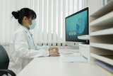 Fototapeta Panele - Health care researchers working in life of medical science laboratory