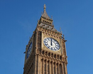 Poster - Closeup shot of Big Ben at the north end of the Palace of Westminster in London, England