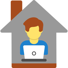 Poster - Man Working at Home Icon