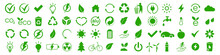 Green Recycling Icons Vector Set. Ecology Icons Set. Packaging Ecology Symbols, Product Label Signs. Nature Icon. Eco Green Icons. Vector EPS 10