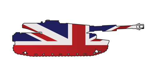 Wall Mural - Modern Battle Tank With UK Flag