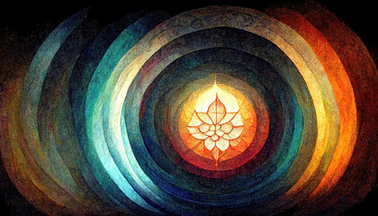 Wall Mural - colorful mandala illustration as spirituality concept