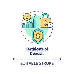Wall Mural - certificate of deposit concept icon. financial safety. saving accounts type abstract idea thin line 