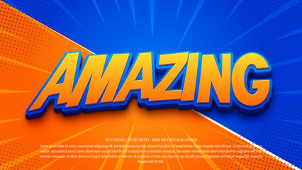 Wall Mural - Amazing 3d comic style editable text effect