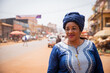 Portrait of a beautiful mature african lady in the city center in africa