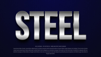 Steel 3d style editable text effect