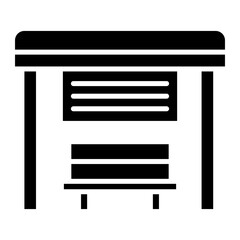 Sticker - Bus Stop Glyph Icon