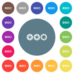 Poster - Set aperture size solid flat white icons on round color backgrounds