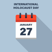 International Holocaust Day, January 27, Calendar Icon. Date.