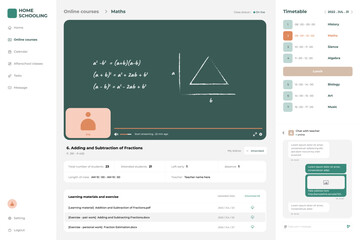 Wall Mural - home schooling application ui design template
