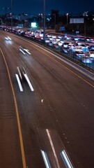 Poster - Vertical timelapse shot of a busy street in Kuwait