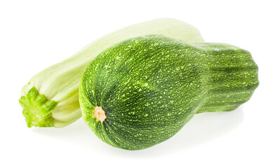 Sticker - Zucchini isolated on white background.