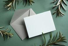 Blank Card And Green Plants