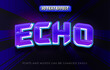 © afpriom - Echo 3d shinig blue editable text effect style