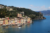 Fototapeta  - The panorama of seaside in Portofino, Italy