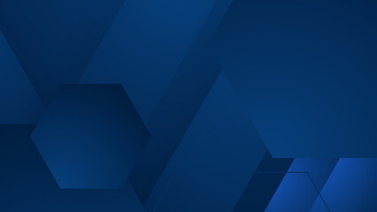 Abstract background design with blue geometric shapes. Modern dark blue background. Vector abstract graphic design banner pattern background template.