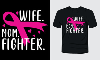 Sticker - Wife mom fighter breast cancer t-shirt design.