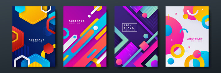 Wall Mural - Colourful abstract background for poster, cover, brochure, presentation, annual report. Colorful geometric background, vector illustration. Modern wallpaper design for social media, idol poster.