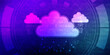 Leinwandbild Motiv 2d rendering technology Cloud computing 