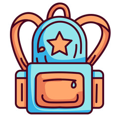 Wall Mural - backpack line icon