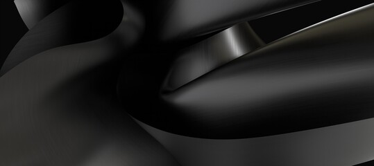 Abstract wave isolated on black background. 3d 3d illustration.