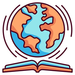 Wall Mural - earth line icon