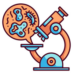 Wall Mural - microscope line icon